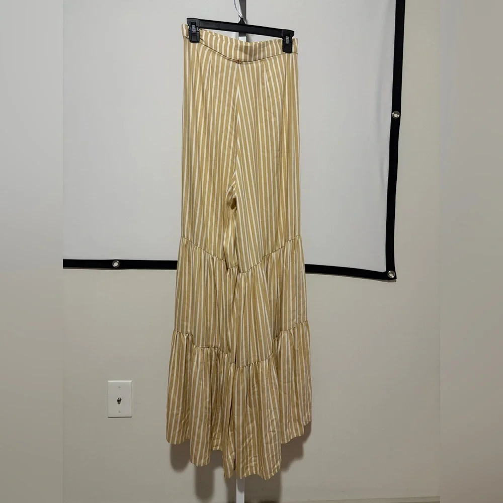 Adriana Degrease Striped Cream Wide Leg Pants - Picture 5 of 8